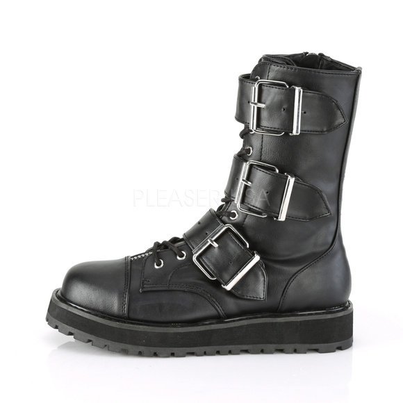 Mens Gothic Platform Mid Calf Lace Up Boots main image 4
